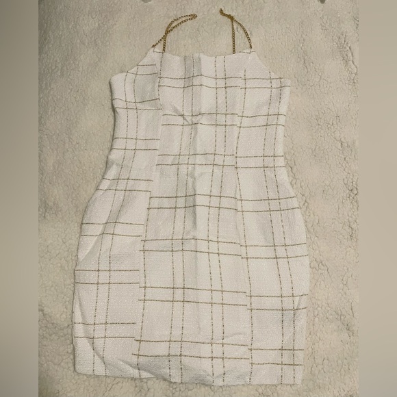 Plaid Chain Strap Cami Bodycon Mini Dress - Picture 8 of 10